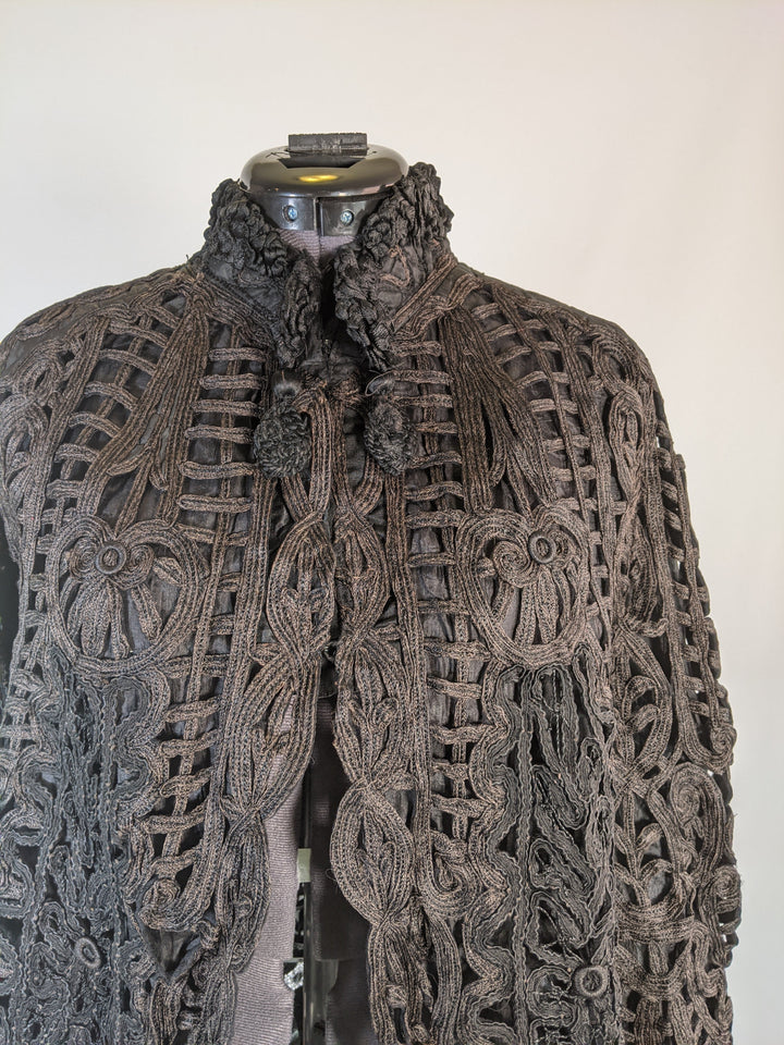 Victorian Black Tape Lace Cape