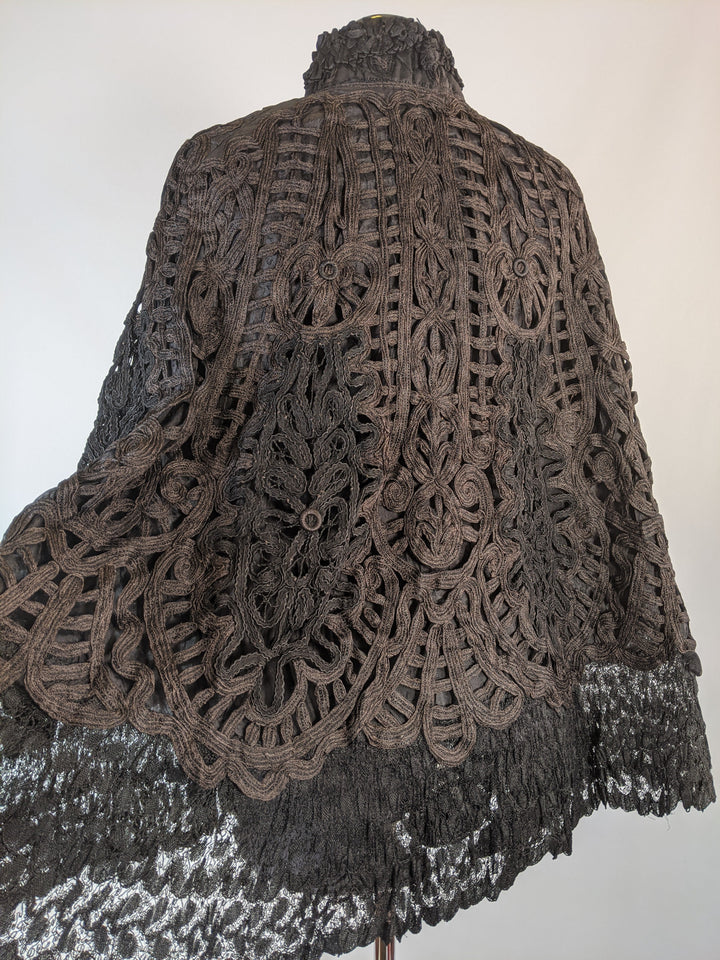 Victorian Black Tape Lace Cape