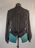 1900s Black Cotton Shirtwaist