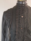 1900s Black Cotton Shirtwaist