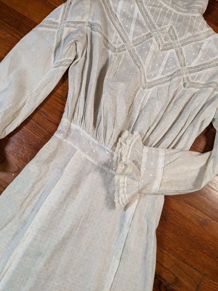 Edwardian Cotton + Lace Dress