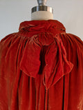 1920s Orange Velvet Cape