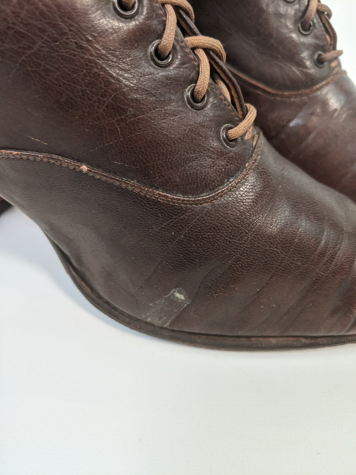1910s-20s Brown Boots | Approx Sz 7