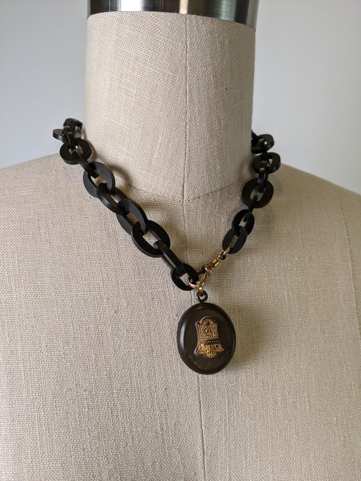Victorian Jet Chunky Chain Necklace