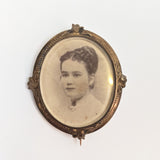 Victorian Brooch + Matching Framed Photo of Woman