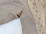 1880s Beige + Maroon Bodice