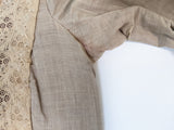 1880s Beige + Maroon Bodice