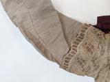 1880s Beige + Maroon Bodice