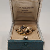 9k Gold Garnet Snake Ring