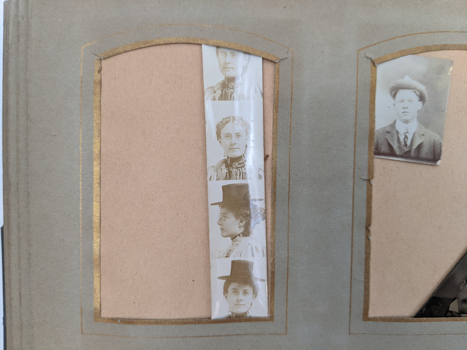 Blue Victorian Photo Album with Photos