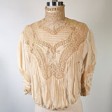 Edwardian Ecru Silk Lace Blouse