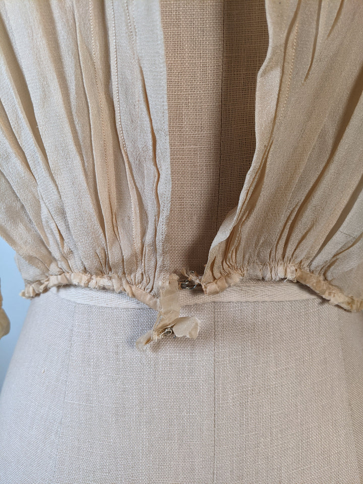 Edwardian Ecru Silk Lace Blouse