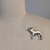 Vintage Sterling Silver Dog Brooch