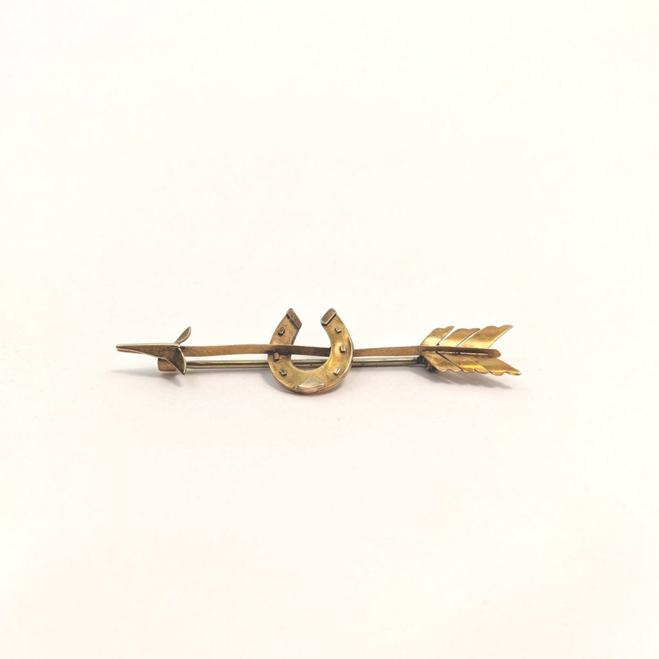 1880s 15k Gold Horseshoe Brooch