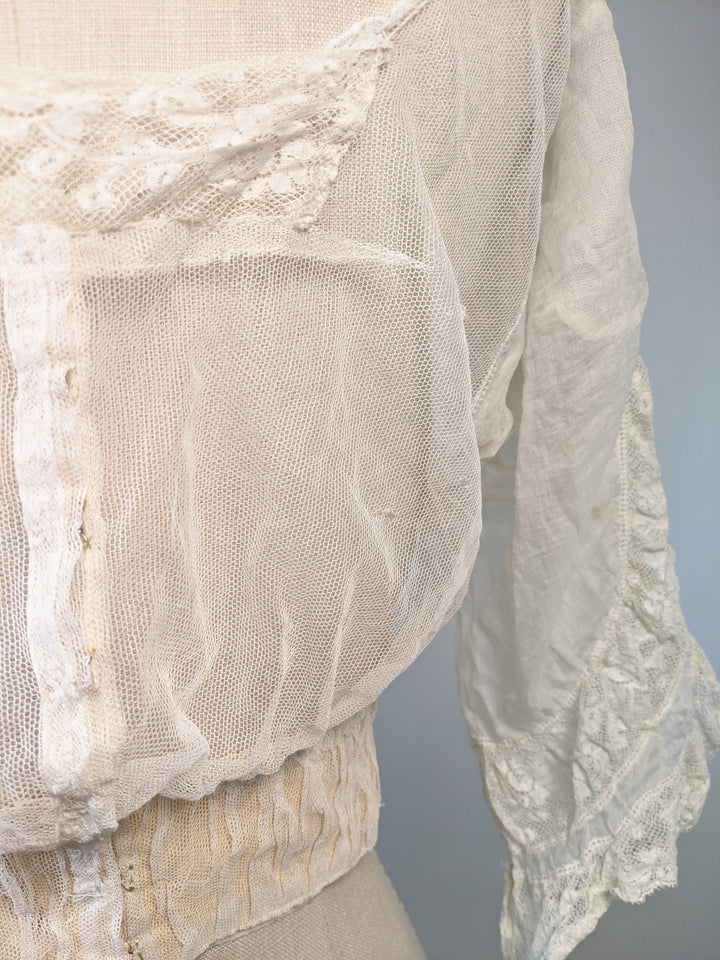 1900s Net Lace Camisole | 3/4 Sleeve