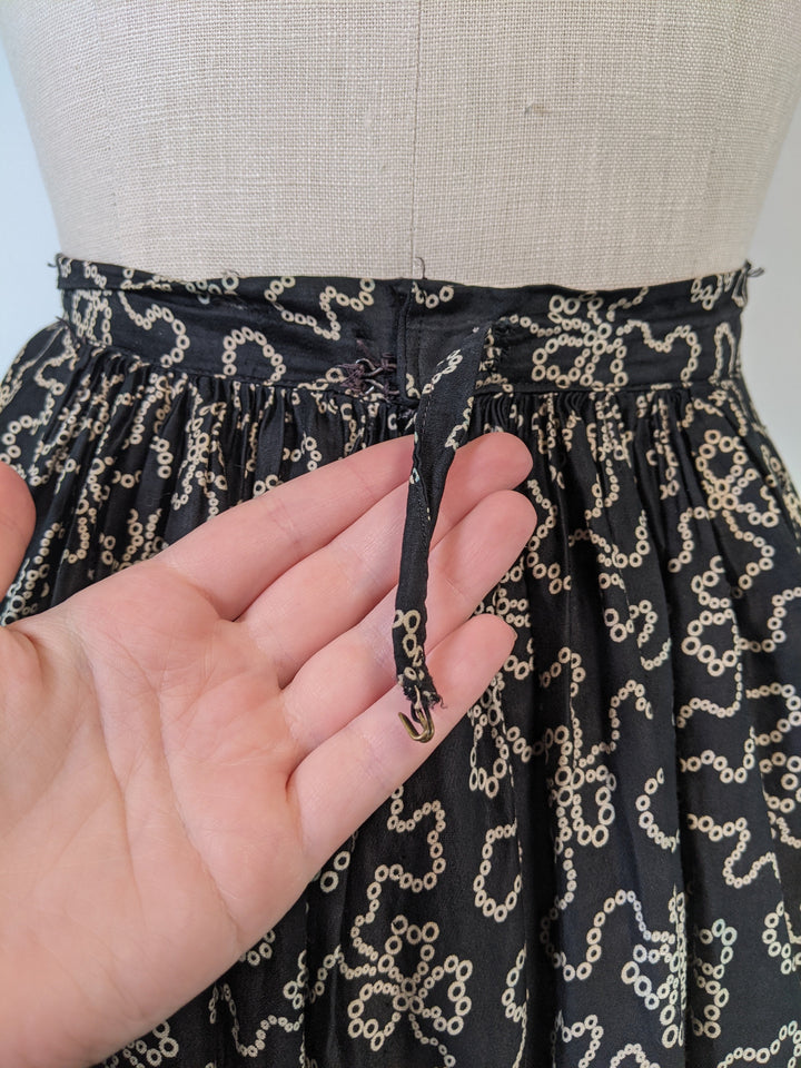Edwardian Black + White Cotton Skirt