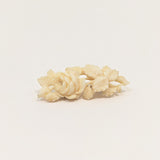 Carved Bone Victorian Rose Brooch