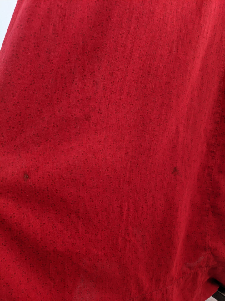 1900s Red Cotton Skirt + Blouse Set