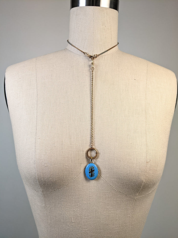 Victorian 14k Gold Enamel Mourning Locket