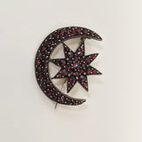 Bohemian Garnet Celestial Brooch C. 1890s