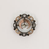 1890s Crescent Moon Brooch | Gold + Silver