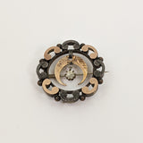 1890s Crescent Moon Brooch | Gold + Silver