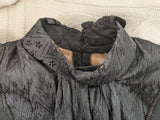 1890s Black Gigot Sleeve Bodice | Wool + Silk