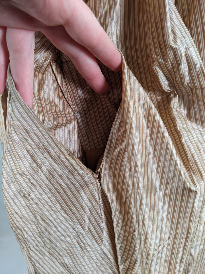 1840s Champagne Silk Gown