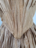 1840s Champagne Silk Gown