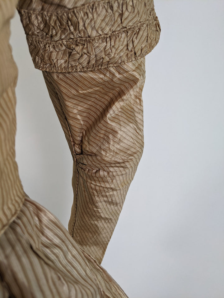 1840s Champagne Silk Gown