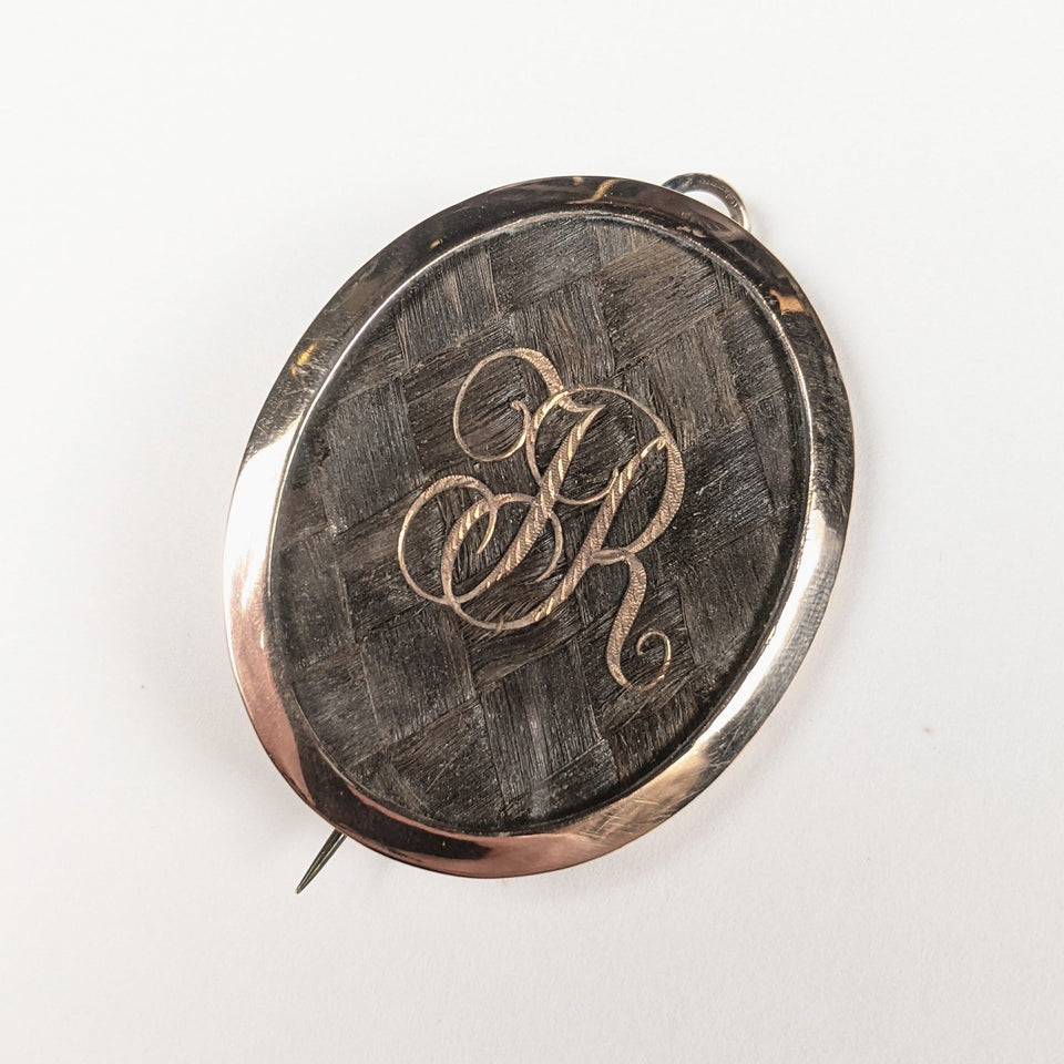1820s-30s Woven Hair Brooch + Pendant