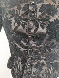 1880s Black Brocade Bodice