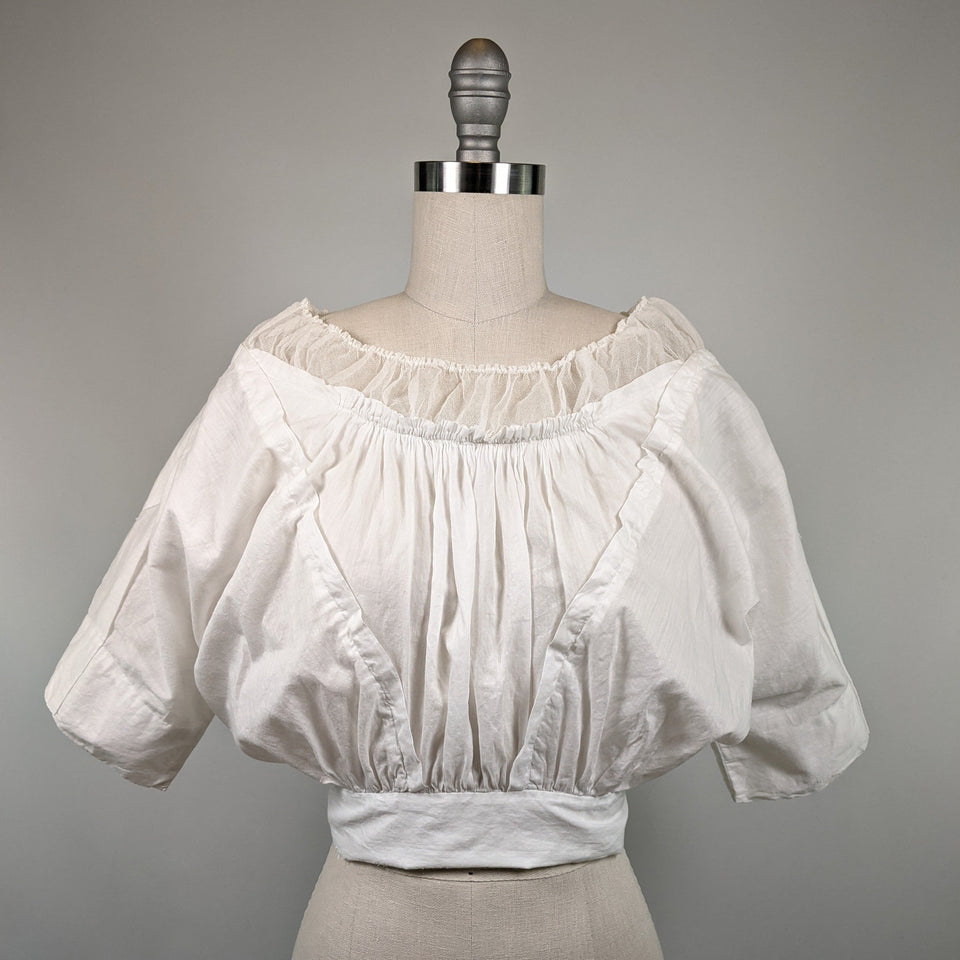 1910s Cotton Corset Cover / Dress Top