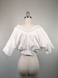 1910s Cotton Corset Cover / Dress Top