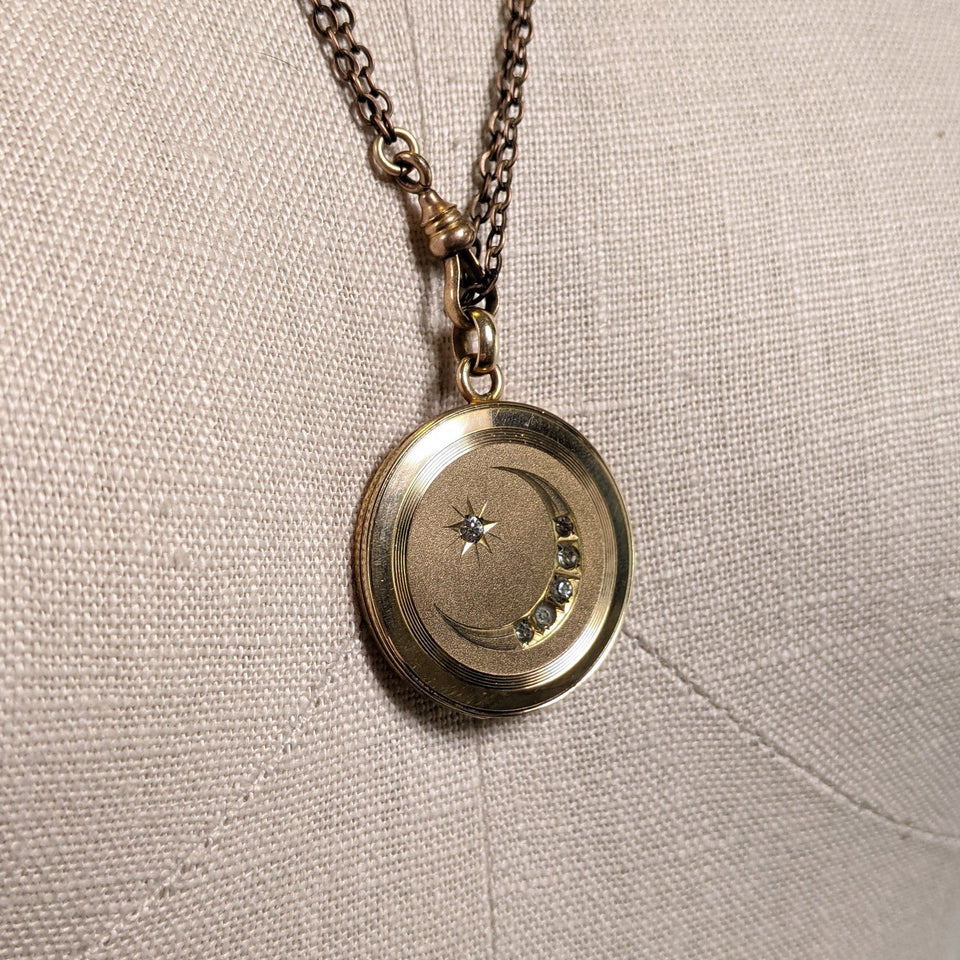 1910s-20s Moon + Star Locket
