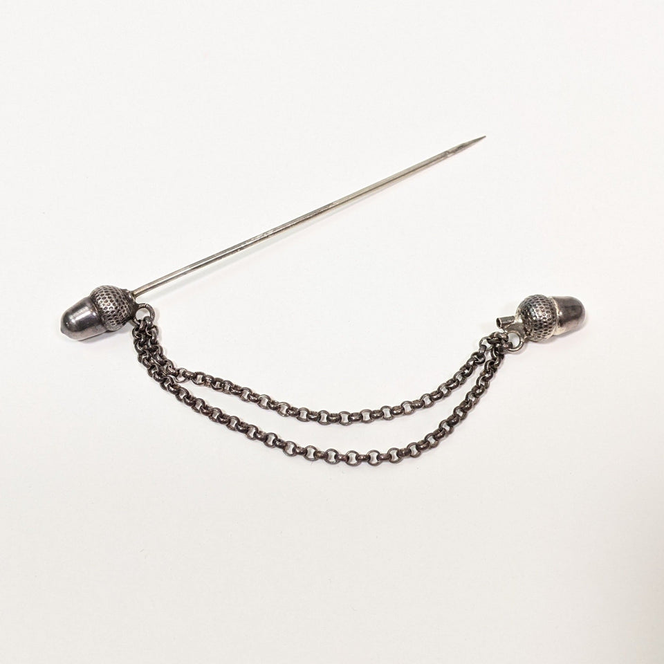 1890s-1900s Acorn Cloak / Collar Pin