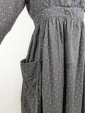 1910s Black + White Calico Dress