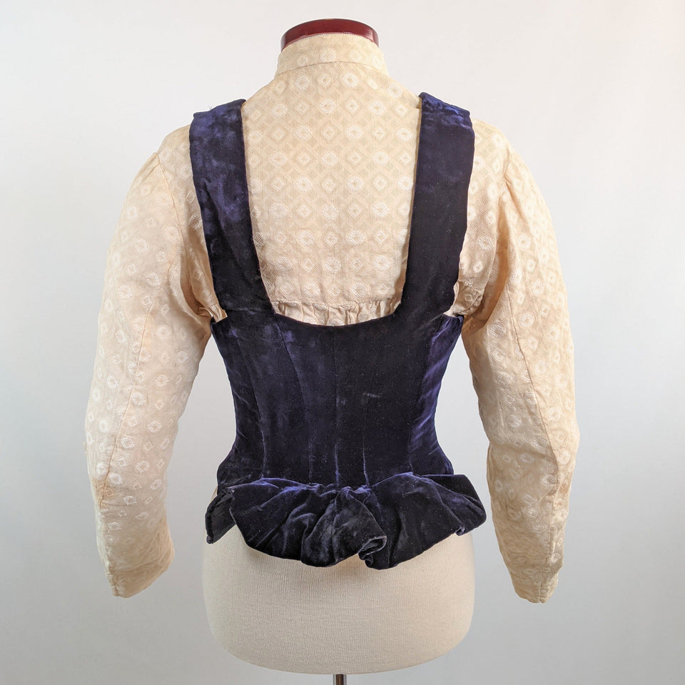 1880s Velvet Bodice or Waistcoat