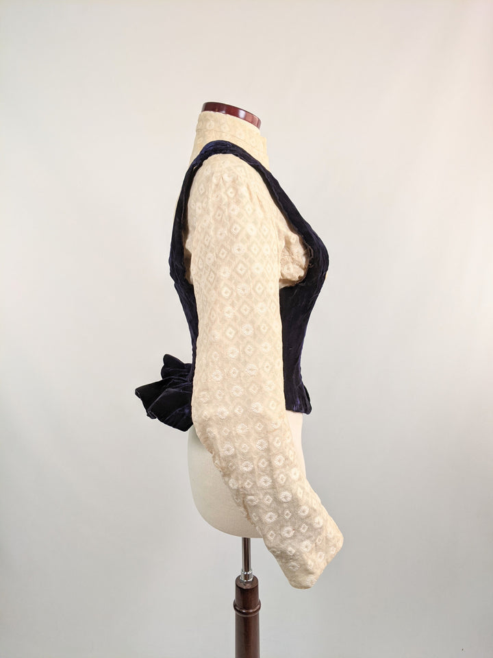1880s Velvet Bodice or Waistcoat