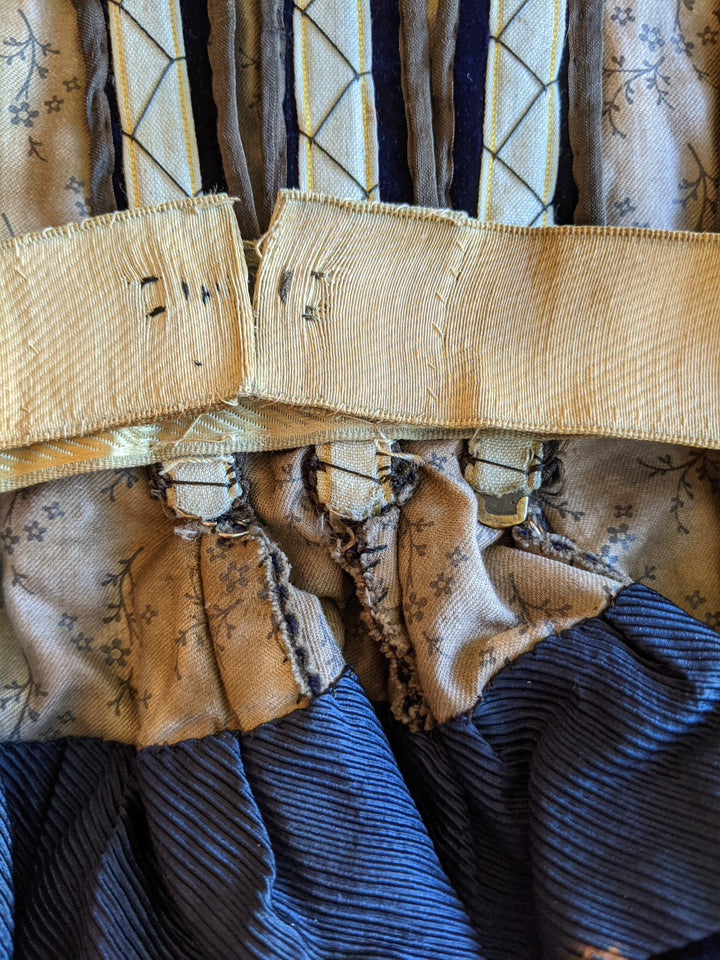 1880s Velvet Bodice or Waistcoat