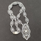 Art Deco Rhodium Plated Necklace
