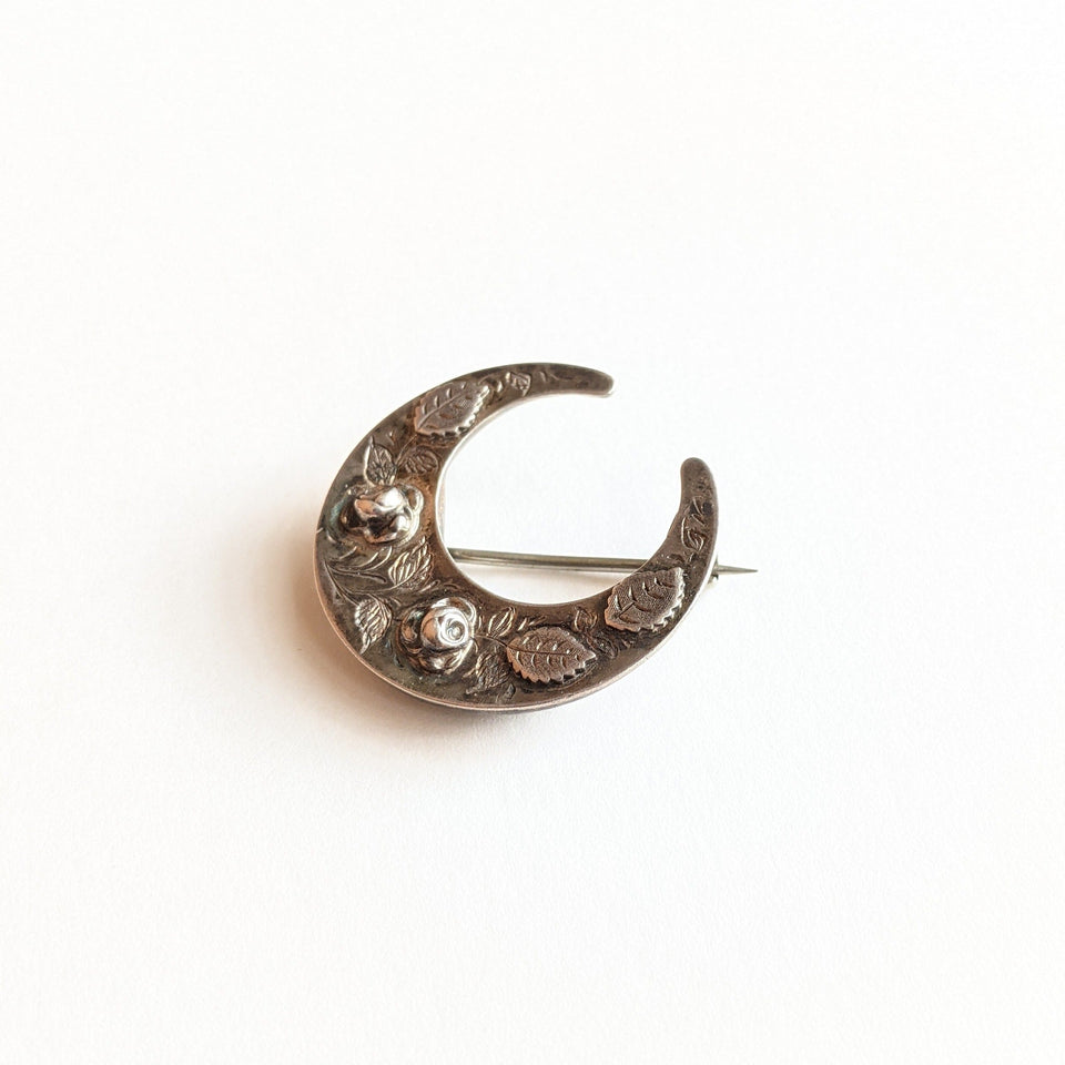 1885 Sterling Silver Moon Brooch