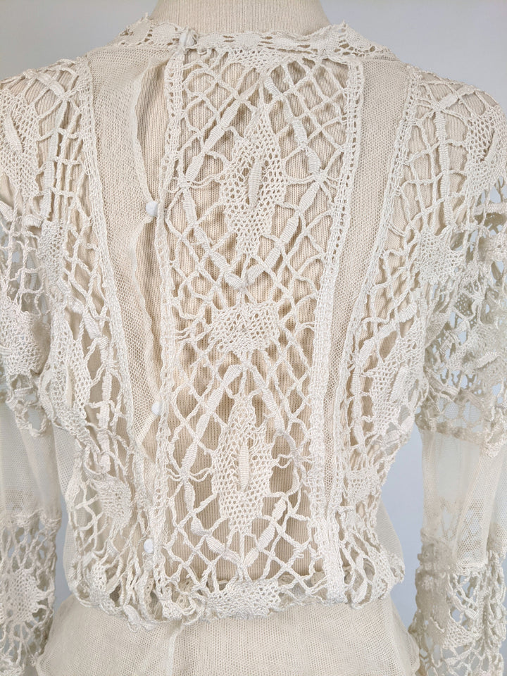 1900s White Lace Blouse