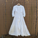 1910s White Cotton Lingerie Dress