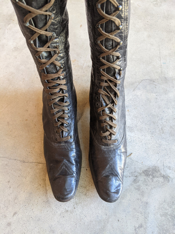 1890s Cycling Boots | Sz 4-5