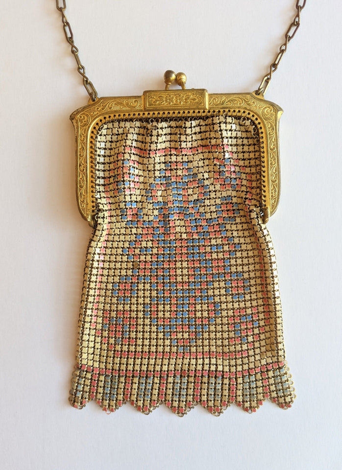 Art Deco Whiting & Davis Enameled Purse