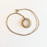 19th C Glass Locket Necklace