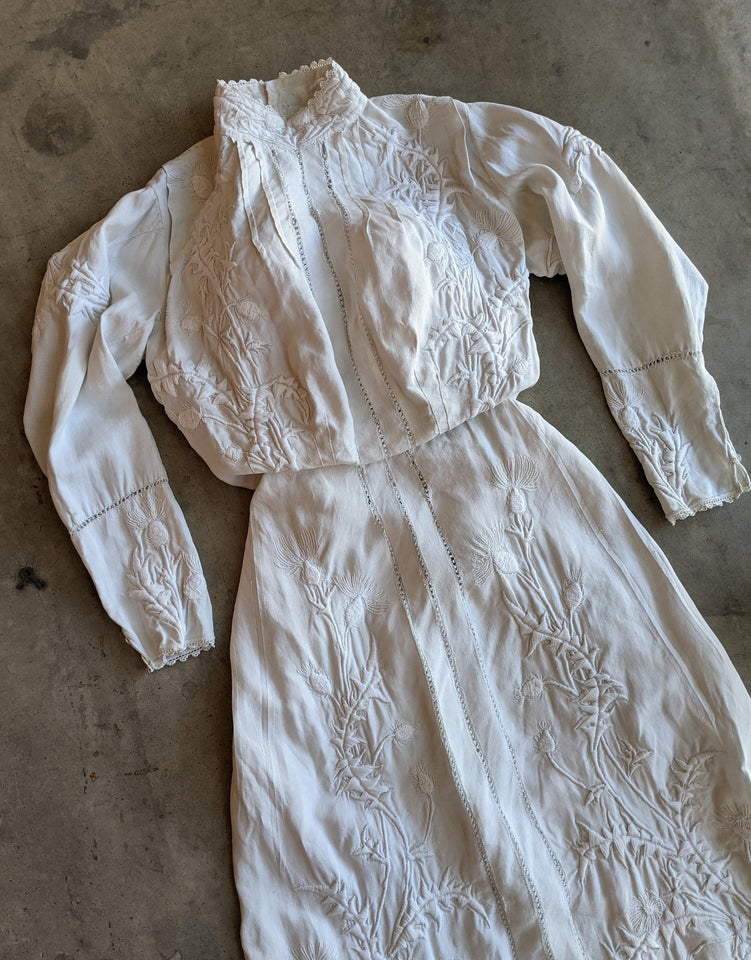 1900s Thistle Linen Dress