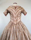 Romantic Era Gold Silk Evening Gown