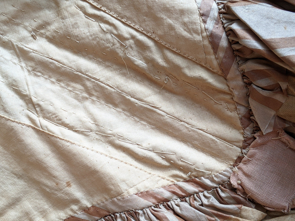 Romantic Era Gold Silk Evening Gown